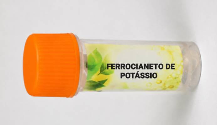 Ferrocianeto de Potássio: K4[Fe(CN)6].3H2O – 200 mg
